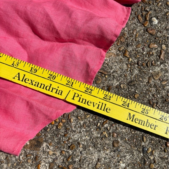 Liz Claiborne 100% Linen Vibrant Pink Button Down Blouse Size 16P - Picture 5 of 6